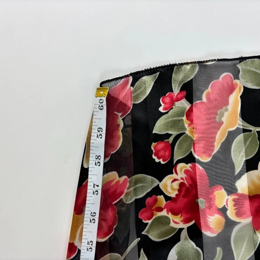 Floral Black Sheer Scarf 13x60 Lightweight Silky Striped Shawl Victorian Regency